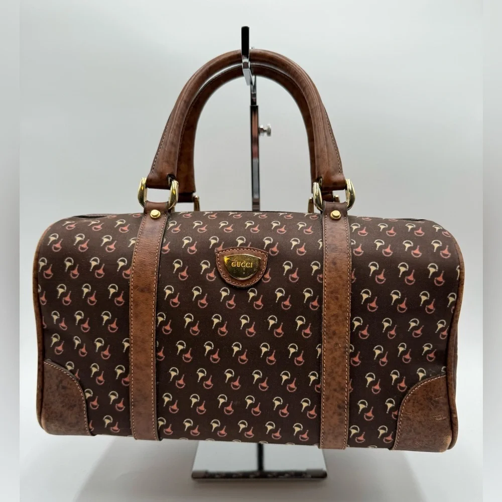 Gucci-Authentic-Vintage Horsebit Motif Boston Bag - GORGEOUS! With COA - Picture 3 of 16